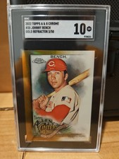 2022 Topps allen and ginter Chrome Johnny bench #38 gold refractor/50
