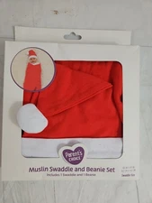 Parents Choice New Born Muslin Swaddle And Beanie Set Christmas New In Package