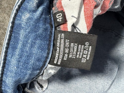 Rockstar Original Jeans Uomo 40 RSM 225 Pantaloni Super Impilati Svasati Gamba Antistressed - Foto 13 di 18