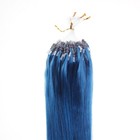 Micro Rings Silicone Link Beads Remy Human Hair Extensions Highlight Blue 24in — photo 3