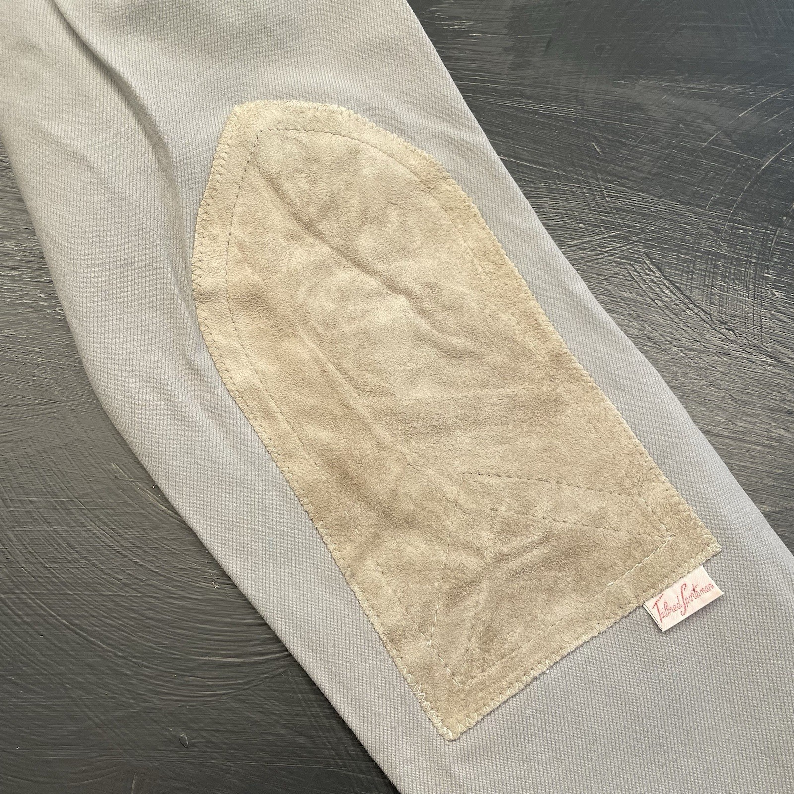 Tailored Sportsman Breeches Womens 26 Gray Knee Patch Horseback Riding Pants