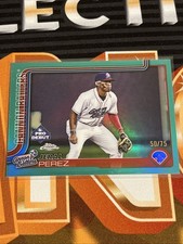 2025 Topps Pro Debut Chrome Aqua Jeral Perez /75 PDC-24 Los Angeles Dodgers