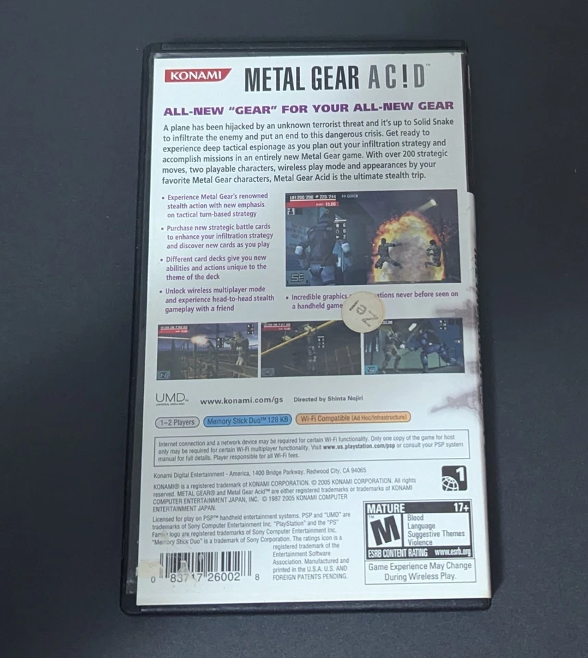 Metal Gear AC!D (Sony PSP, 2005) - UMD & Case, No Manual - Tested & Working - Image 2 of 3