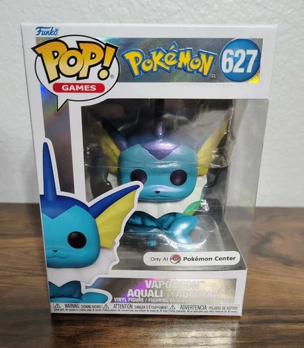 Funko Pop Pokémon Vaporeon 627 Pokemon Center Exclusive Pearlescent