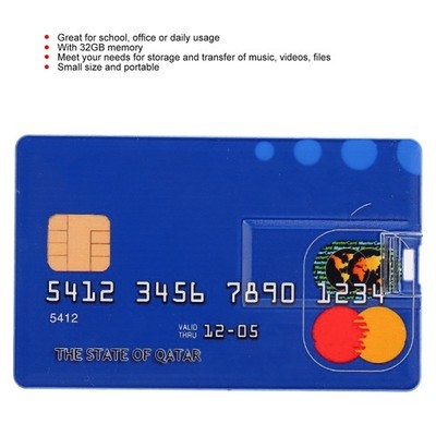 Card Shaped U Disk Simple Unique USB Flash Drive for Data Storage File