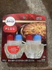 2 REFILLS Febreze Limited Edition BAKED CINNAMON APPLES Scented Oil Refills Plug