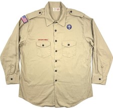 Vtg Boy Scouts Of America Official Mens Shirt Long Sleeve Sz 2XL Made In USA