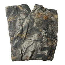 Vintage Y2K Carhartt Dungaree Fit Realtree Camo B158 CMO Carpenter Pants 42X30