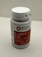 protocol for life balance with Vitamin D3 and K2 MK7 60 Veg Capsules