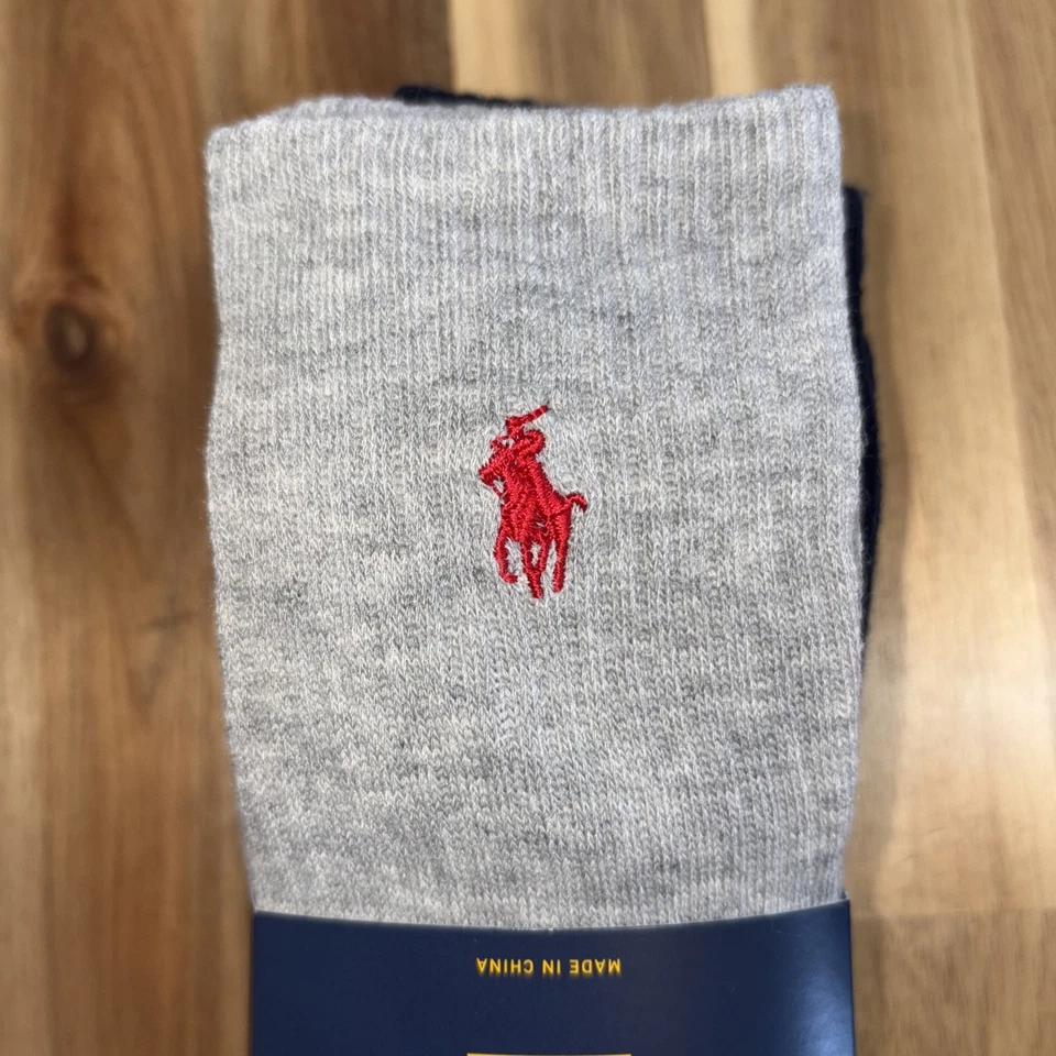 Мужские классические ребристые короткие носки Ralph Lauren упаковка 4 шт. (обычные, темно-синие/серые) - Изображение 2 из 4