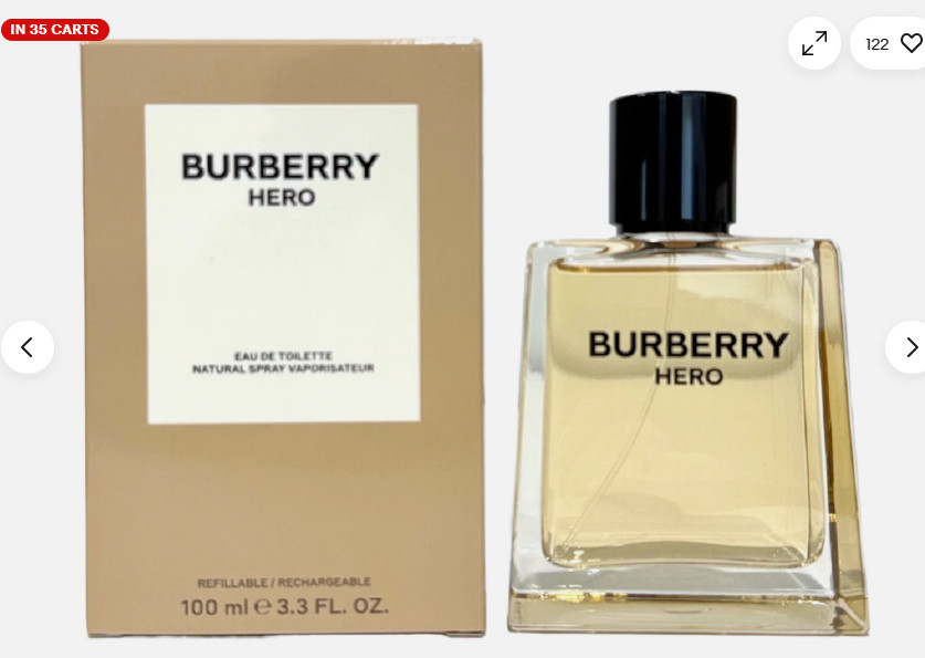 Burberry Hero Men's Eau de Toilette Spray -\ 3.3oz Authentic & New Long lasting