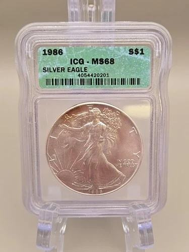 1986 $1 American Silver Eagle - ICG MS68