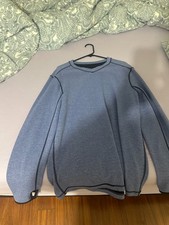 EUC MEN'S LULULEMON SURGE WARM REVERSIBLE BLUE BLACK SWEATER SHIRT SZ XL X LARGE