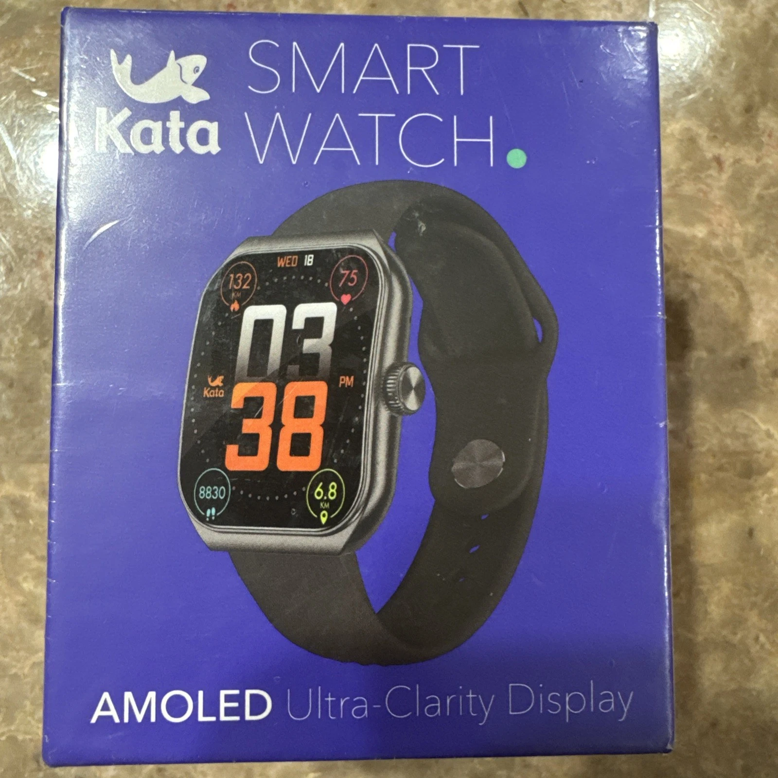 Kata Black AMOLED Ultra Clarity Display Waterproof Android Smartwatch NEW