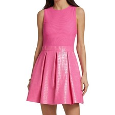 Alice + Olivia Pink Chara Croc Embossed Party Dress Size 2
