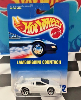 Hot Wheels 1996 Mainline 232 Lamborghini Countach LP400 S WHITE 5DOT 4384 BTW V