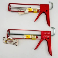 Newborn Brothers 112D Caulk Gun 1/10 Gal Drip Free EZ Thrust Red Lot of 2