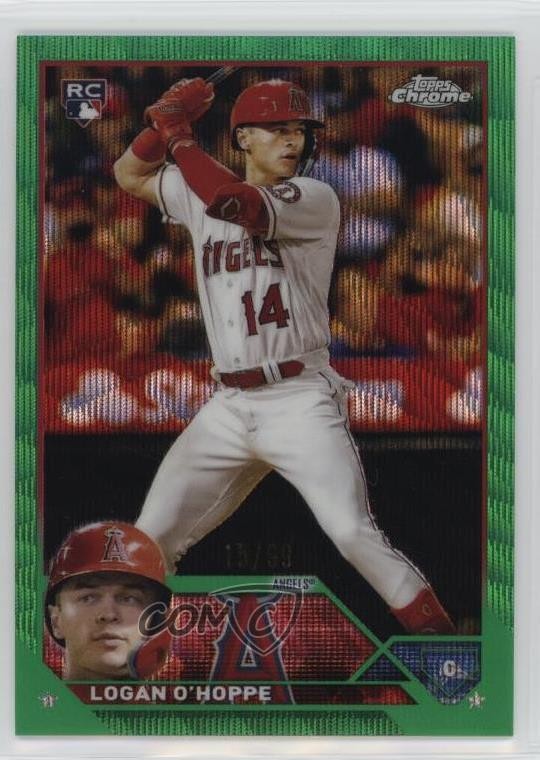 2023 Topps Chrome Green Wave Refractor 15/99 Logan O'Hoppe #188 Rookie RC 14eo