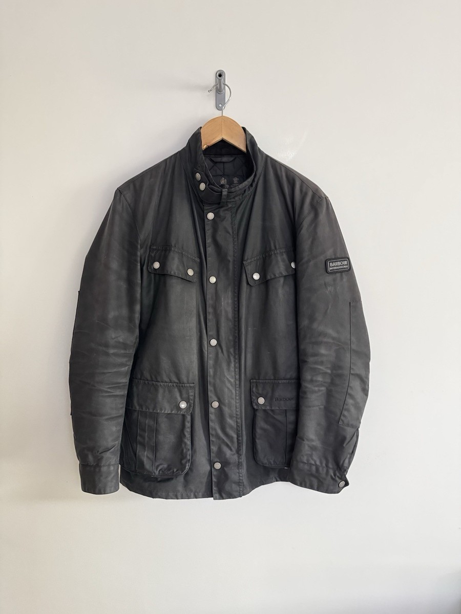 Barbour International “DUKE” Wax Cotton Jacket Black Men's Medium - Main Image