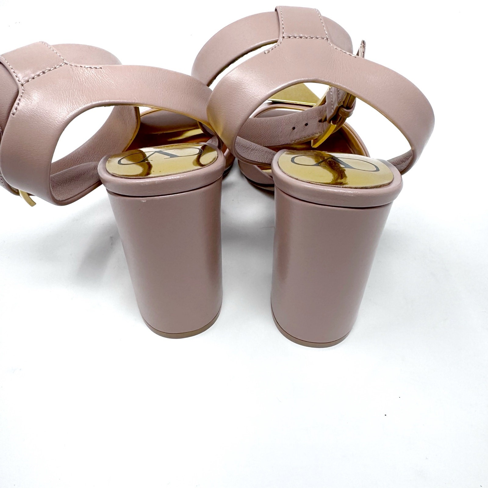 Valentino Garavani One Stud Block Heel Sandals Pink Leather Heels EU 36.5 thumbnail 11