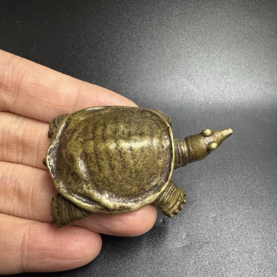 A tiny brass turtle steeped in Chinese tea culture tradition — these 'tea pets' are seasoned over years of brewing and develop a beautiful patina that's uniquely yours.