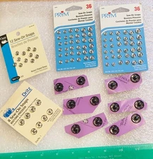 NOS--5 Different Sizes Sew-On Snaps-Sizes 1, 2, 3, 4 & 10--3 Different Brands