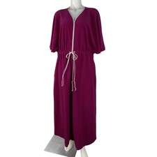 Vintage 70s Vanity Fair Bat Wing Velour Lounge Robe SZ XL SEE FLAWS