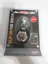 Sears Craftsman NOS Rare Clip On Fob Watch with Rugged Strap Stainless Steel