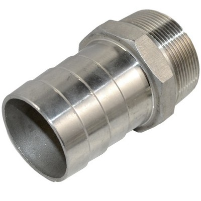 2'' MALE NPT Thread to 2'' Barb Hose Tail End Pipe Connector Stainless SS 304