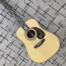 Acoustic Guitar Ebony fingerboard Abalone Flower Inlays spruce bpdy top in stock