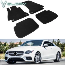 Fits 18-23 Benz W238 E-Class 2Dr Floor Mats Front Rear Black Carpets Liner Nylon
