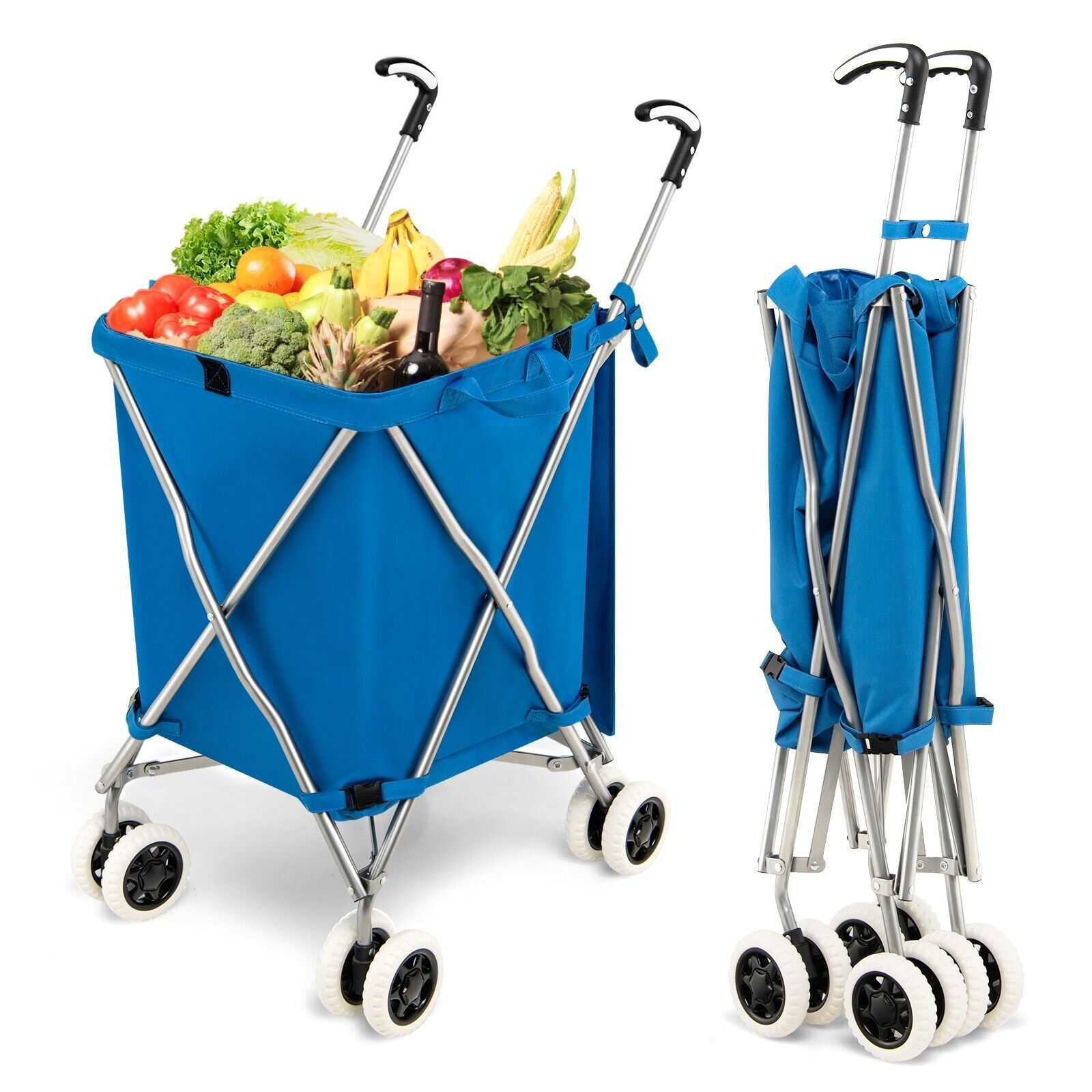 Lightweight Shipping Utility Cart Waterproof 90L Folding Shopping Cart Grocery - Image 2