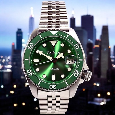 CADISEN New Luminous Men Diver Mechanical watch Ceramic Bezel Sapphire Glass 