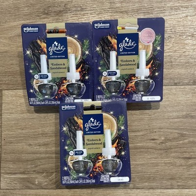Glade Embers & Sandalwood 6 plug-in refills scented oil 