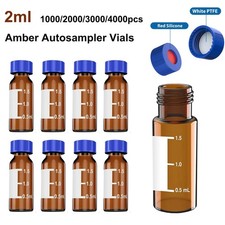 2mL Sample Storage Vials 9-425 HPLC,Screw Top Caps,Autosampler Amber Glass Vials