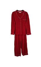 Ex M&S PJ set Pyjamas Ladies Womans Red Green Cream XS-XL NEW Cotton Modal