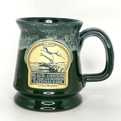 Deneen Pottery Green Coffee Mug Black Canyon Gunnison National Park Colorado