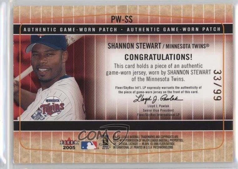2005 Fleer Patchworks Patchworks Patch /99 Shannon Stewart #PW-SS Patch - Image 2 of 2