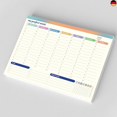 50 Blatt Wochenplaner, A4-Größe, 29,7 x 21 cm, Schreibtischunterlage, T