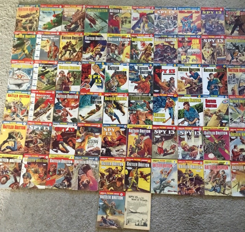 62x Huge VINTAGE PICTURE LIBRARY lot UK 1950s 60s Thriller Battles Spy Dogfight
