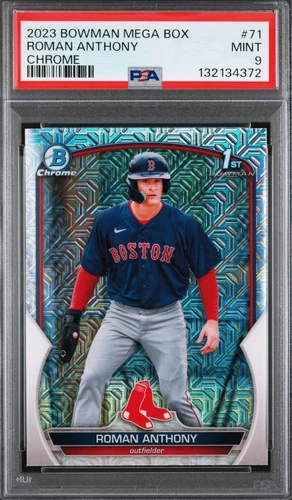 Roman Anthony 2023 1ST Bowman Chrome Mega Box MINT PSA 9 Mojo Refractor #71