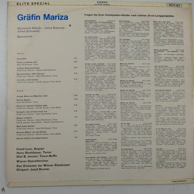 Gräfin Mariza, Querschnitt, Elite Record SOLP-322 LP-10564