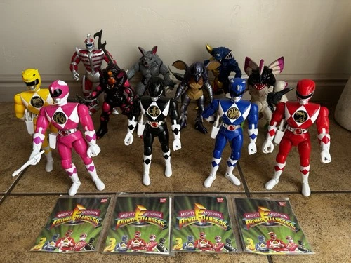 VTG Bandai Mighty Morphin Power Rangers & Villain 8” Action Figure 1993 Lot (11)