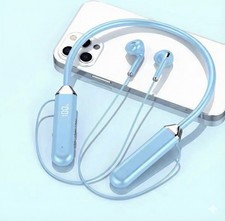 Wireless Bluetooth Neckband Headphones Mic Headset Stereo Earbuds Earphone Blue