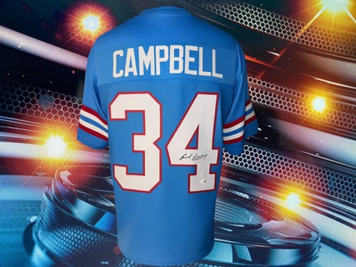 #ad EARL CAMPBELL AUTOGRAPHED CUSTOM HOUSTON OILERS BLUE JERSEY JSA AUTHENTICATED $79.00