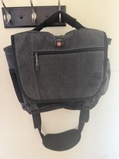 SwissGear Solid Gray/Black Messenger Laptop Bag with Shoulder Strap