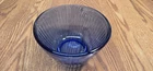 Pyrex # 7401 3 Cup Sculptured Soda Lime Cobalt Blue Glass Bowl VGC