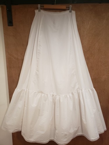 Vintage Arlauret by Ele-Sue 2-Tier White Nylon Petticoat Size 12 40" Long
