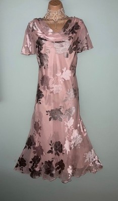   Elegantes Jacques Vert KLEID SEIDENMIX UK 18 1 TEILIG FORMELL