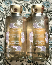 BATH  BODY WORKS SNOWFLAKES  CASHMERE BODY WASH 10 OZ LOT OF 2 BOTTLES, NEW